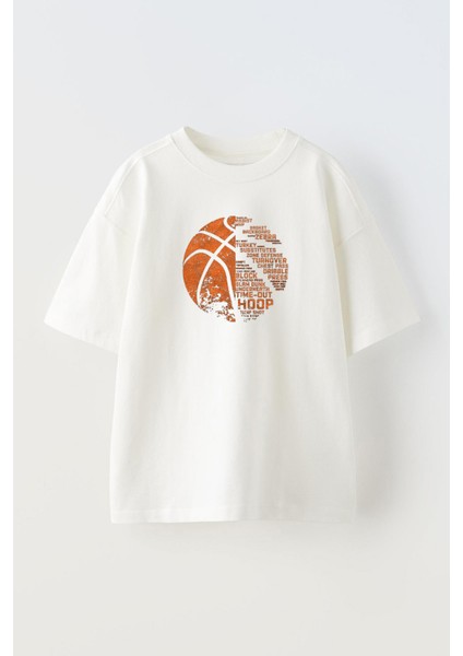 Unisex Basketball Germany Orange Tasarım Baskılı Pamuk Beyaz Oversize T-Shirt