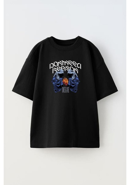 Unisex Dıcegame Zarlar Tasarım Baskılı Pamuk Sıyah Oversize T-Shirt