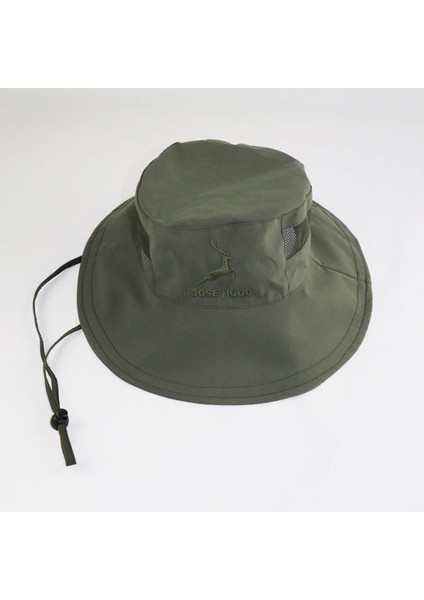 Haki Güneş Koruyucu Safari Şapka, UV +50, Polyester, Rahat ve şık tasarım