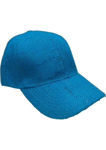 Mavi Keten Unisex Yazlık Spor Kep, Güneş Koruyucu, Hafif ve Rahat Tasarım