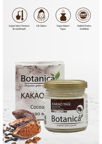 Kakao Yağı - Theobroma Cacao - Nemlendirici - Parlatıcı Cacao Oil Cilt ve Saç Bakım Yağı
