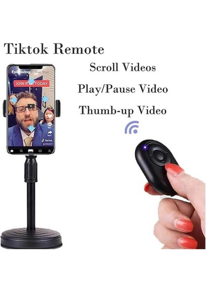 Bluetooth Uzaktan Kumanda Tiktok E-Kitap Sayfa Çevirici Video Kaydı Selfie Kumandası