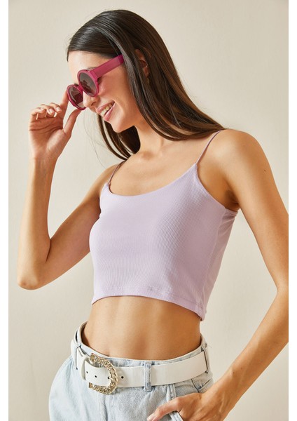 Lila Askılı Kaşkorse Bluz 5YXK2-48725-26