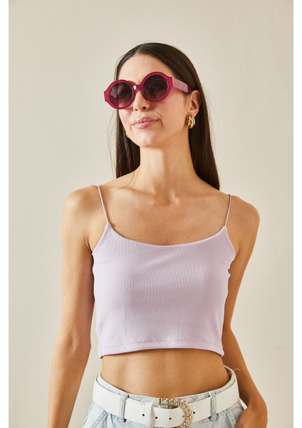 Lila Askılı Kaşkorse Bluz 5YXK2-48725-26 fiyatları