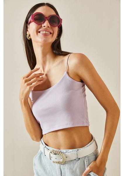 Lila Askılı Kaşkorse Bluz 5YXK2-48725-26 modelleri