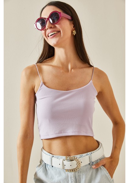 Lila Askılı Kaşkorse Bluz 5YXK2-48725-26 indirimleri