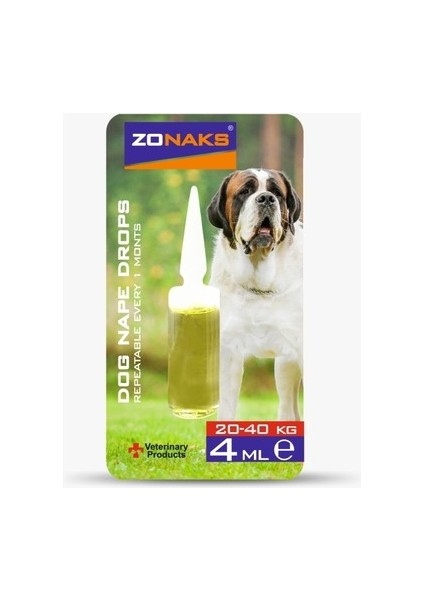 Nape Drops Köpek Bit Pire Kene Dış Parazit Tüy ve Deri Bakım Damlası 20-40KG 4ml