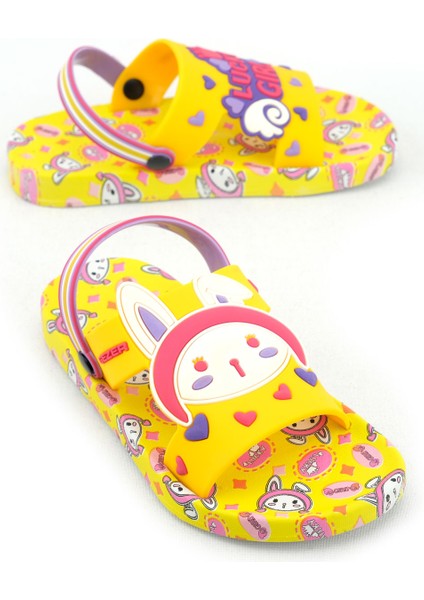 Yazlık Kız Çocuk Islak Zemine Uygun Lucky Girl Günlük Havuz Plaj Terlik-Sandalet