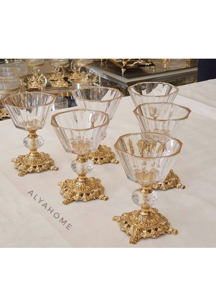 6’li Set Gold Yaldızlı Dondurma Sunumluk