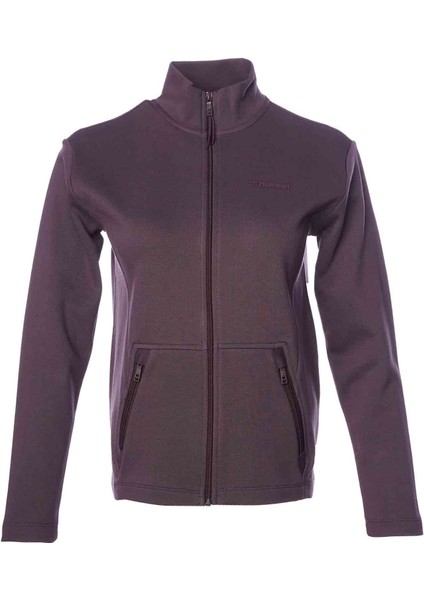 Kadın Sweatshirt Fermuarlı Dik Yaka Mor Renk Rahat Kesim Sonbahar Kış İçin indirimleri