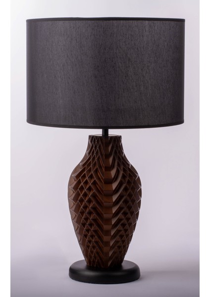 Ceviz / Ahşap Boyalı Abajur MT-D103-C