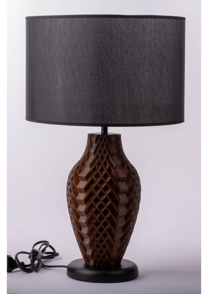 Ceviz / Ahşap Boyalı Abajur MT-D103-C
