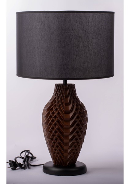Ceviz / Ahşap Boyalı Abajur MT-D103-C