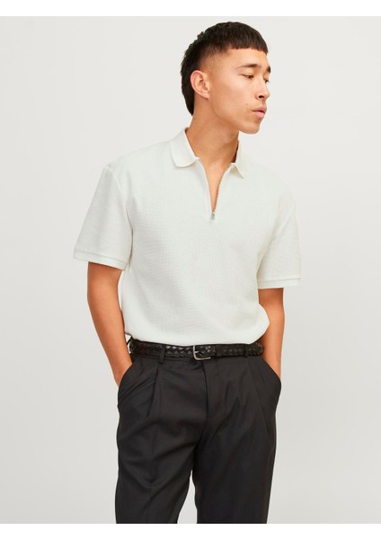 Jprccjohnny Half Zıp Ss Polo Sn Erkek Bej Tshirt 12255578-06