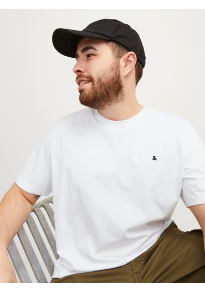Jjepaulos Tee Ss Crew Neck Noos Pls Erkek Beyaz Büyük Beden Tshirt 12253778-01 modelleri