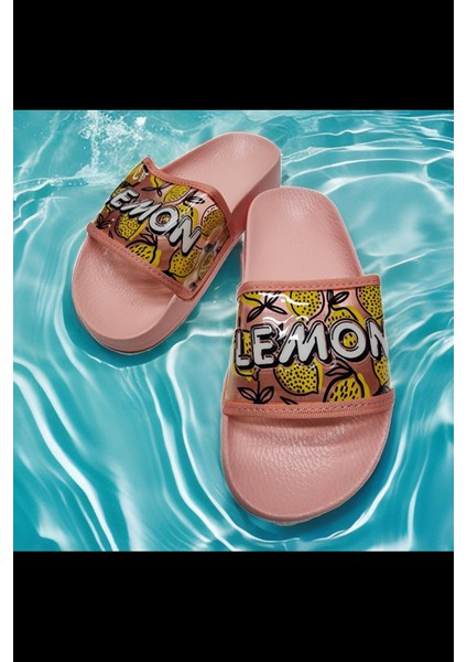 Çocuk Günlük Limon Temalı Plaj,deniz,havuz Terliği