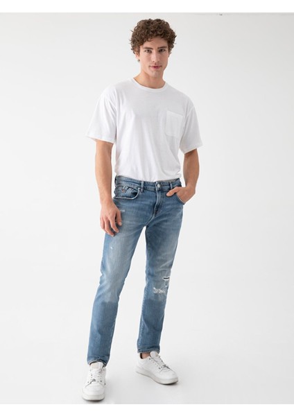 Erkek Joshua Dar Paça Düşük Bel Jean Pantolon