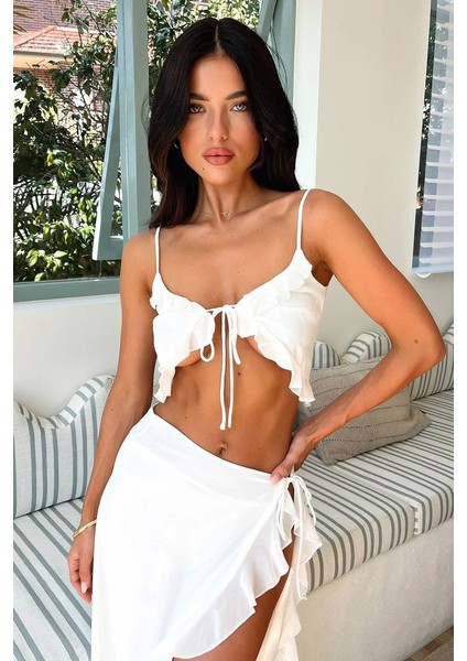 Zıshan Sandy Kumaş Etek Crop Ikili Takım Yazlık Pareo Şık - ANG-005