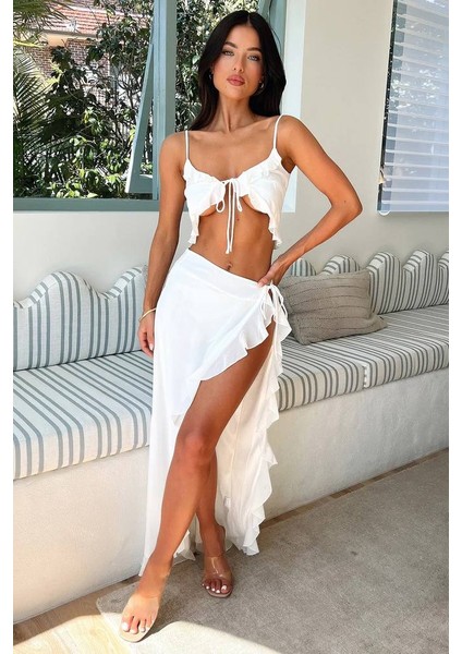 Zıshan Sandy Kumaş Etek Crop Ikili Takım Yazlık Pareo Şık - ANG-005 fiyatları