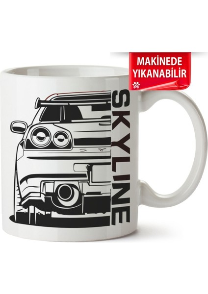 Çakılap Gtr R34 Baskıpı Porselen Kupa Bardak (Kp-Otmbl-Nssn)