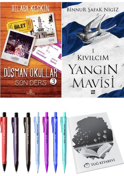 Yangın Mavisi 1 Kıvılcım Binnur Şafak Nigiz ve Ephesus Yayınları Düşman Okullar 3 Dilara Keskin 2li Set