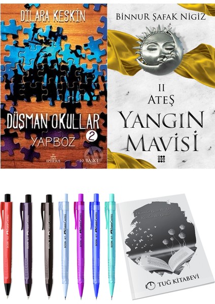 Yangın Mavisi 2 Ateş Binnur Şafak Nigiz ve Ephesus Yayınları Düşman Okullar 2 Dilara Keskin 2li Set