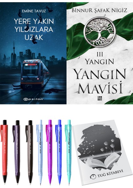 Yangın Mavisi 3 Yangın Binnur Şafak Nigiz ve Epsilon Yayınevi Yere Yakın Yıldızlara Uzak Emine Tavuz 2li Set
