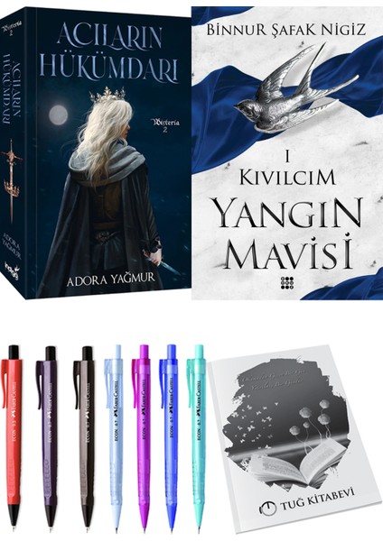 Yangın Mavisi 1 Kıvılcım Binnur Şafak Nigiz ve Acıların Hükümdarı Adora Yağmur 2li Set