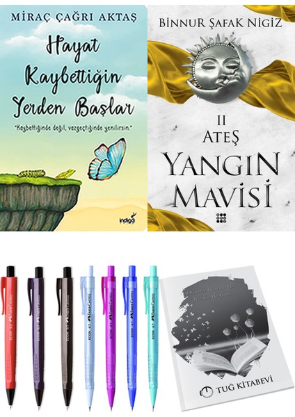 Yangın Mavisi 2 Ateş Binnur Şafak Nigiz ve Hayat Kaybettiğin Yerden Başlar Miraç Çağrı Aktaş 2li Set