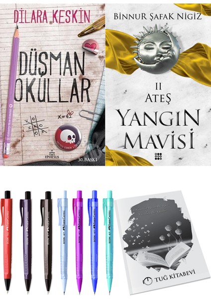 Yangın Mavisi 2 Ateş Binnur Şafak Nigiz ve Ephesus Yayınları Düşman Okullar 1 Dilara Keskin 2li Set