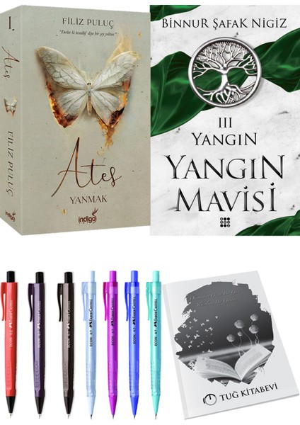 Yangın Mavisi 3 Yangın Binnur Şafak Nigiz ve Ateş Yanmak 1 Filiz Puluç 2li Set