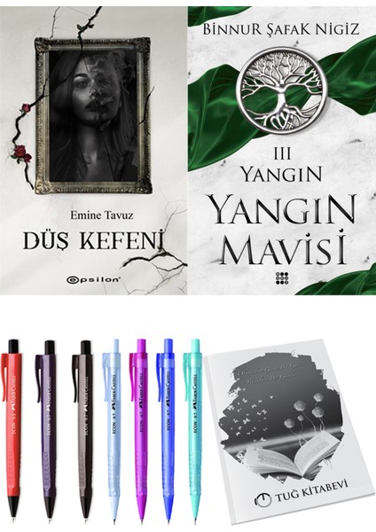 Yangın Mavisi 3 Yangın Binnur Şafak Nigiz ve Epsilon Yayınevi Düş Kefeni Emine Tavuz 2li Set