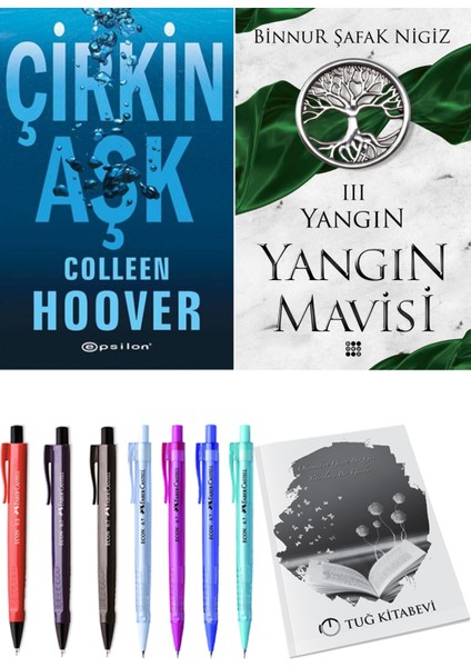Yangın Mavisi 3 Yangın Binnur Şafak Nigiz ve Epsilon Yayınevi Çirkin Aşk Colleen Hoover 2li Set