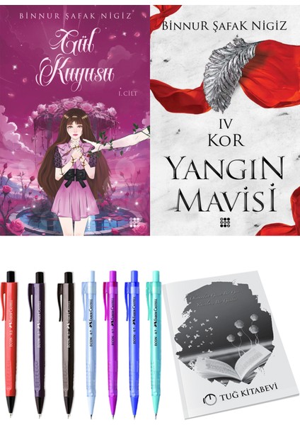 Yangın Mavisi 4 Kor Binnur Şafak Nigiz ve Dokuz Yayınları Gül Kuyusu 1 Binnur Şafak Nigiz 2li Set