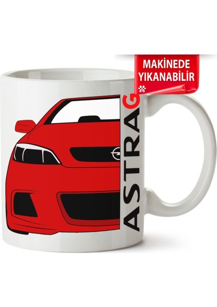 Çakılap Opel Astra Baskıpı Porselen Kupa Bardak