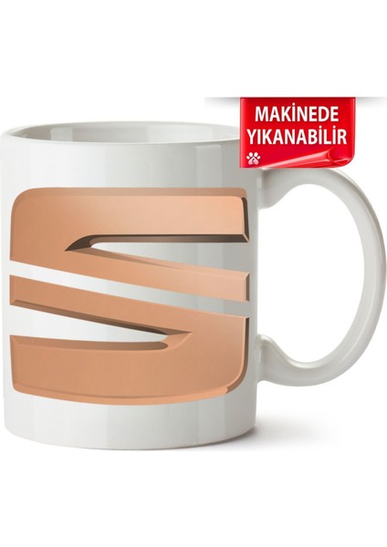 Çakılap Seat Logo Baskıpı Porselen Kupa Bardak