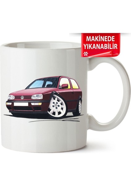 Çakılap Vw Golf 3 Baskıpı Porselen Kupa Bardak