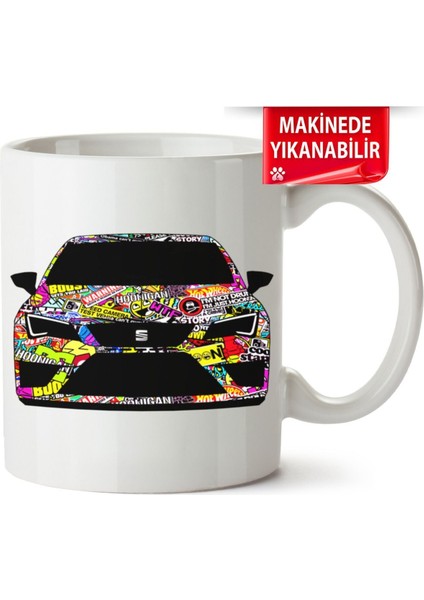 Çakılap Seat Leon Mk3 Baskıpı Porselen Kupa Bardak