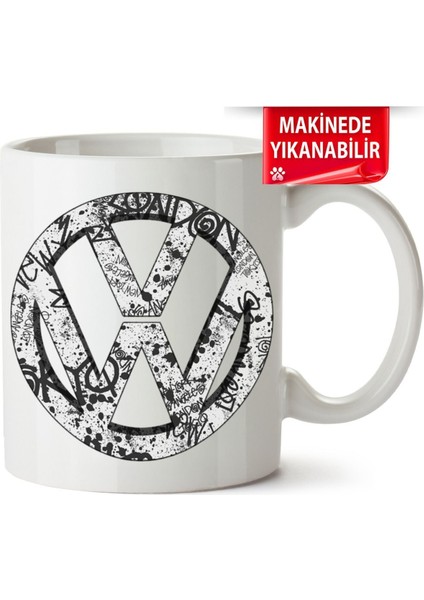 Çakılap Vw Logo Baskıpı Porselen Kupa Bardak