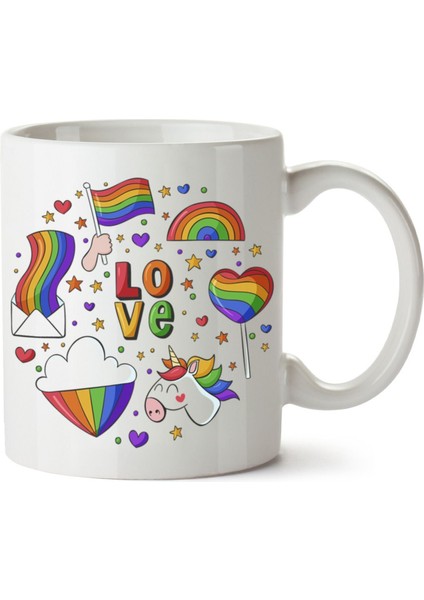 Çakılap (Pride) Baskılı Porselen Kupa Bardak