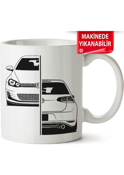 Çakılap Vw Golf 7 Baskıpı Porselen Kupa Bardak