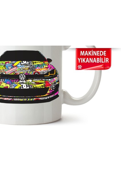Çakılap Vw Golf 7 Baskıpı Porselen Kupa Bardak