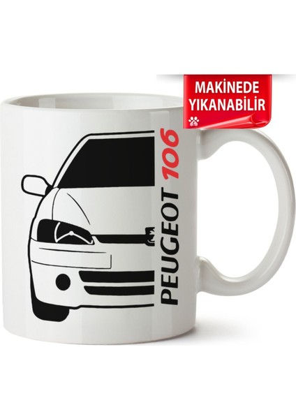 Çakılap Peugeot 106 Baskıpı Porselen Kupa Bardak