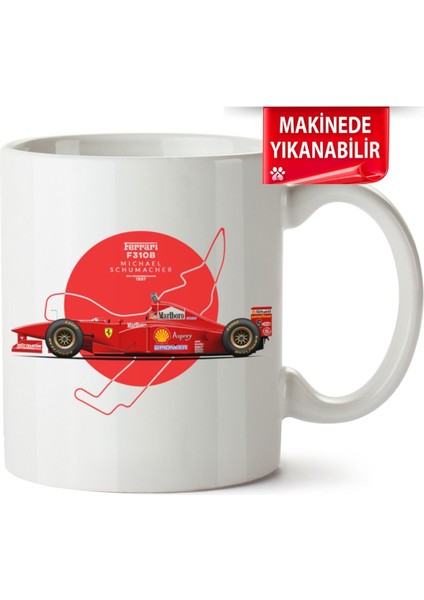 Çakılap Michael Schumacher Baskılı Porselen Kupa Bardak