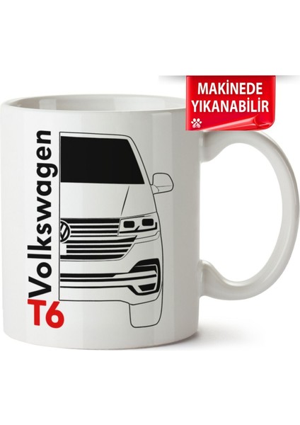 Çakılap Vw Transporter T6 Baskıpı Porselen Kupa Bardak