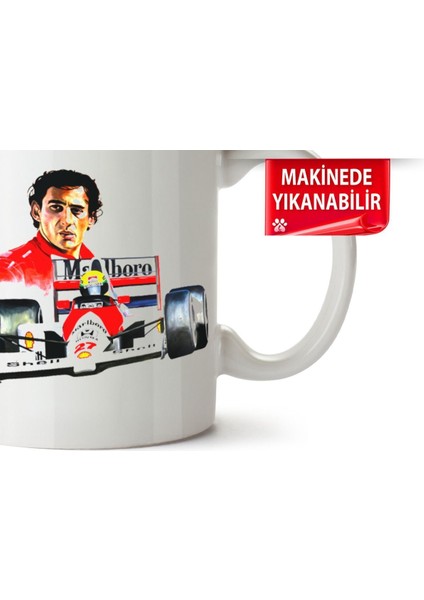 Çakılap Ayrton Senna Baskılı Porselen Kupa Bardak