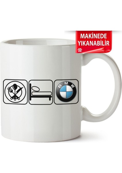 Çakılap Bmw Logo Baskılı Porselen Kupa Bardak