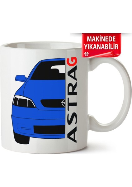 Çakılap Opel Astra Baskıpı Porselen Kupa Bardak