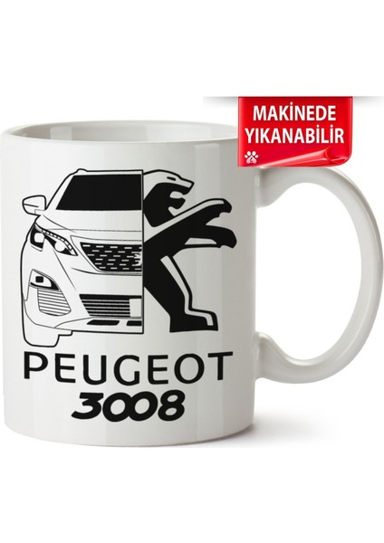 Çakılap Peugeot 3008 Baskıpı Porselen Kupa Bardak