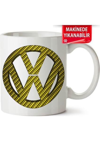 Çakılap Vw Logo Baskıpı Porselen Kupa Bardak (Kp-Otmbl-Vw)